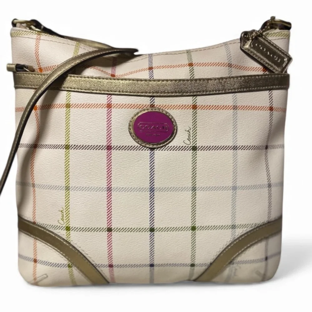 Coach Peyton Tattersall Plaid Crossbody Bag